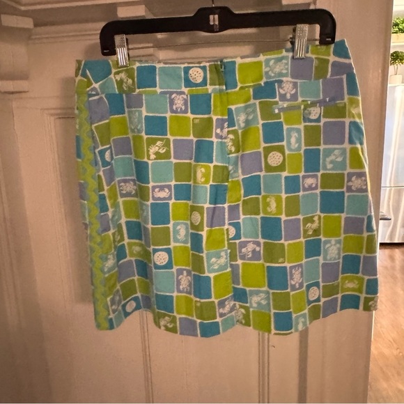 LILLY PULITZER WOMEN’S SKORT SIZE 14 Green, Blue & Purple Beach Theme - Picture 9 of 12